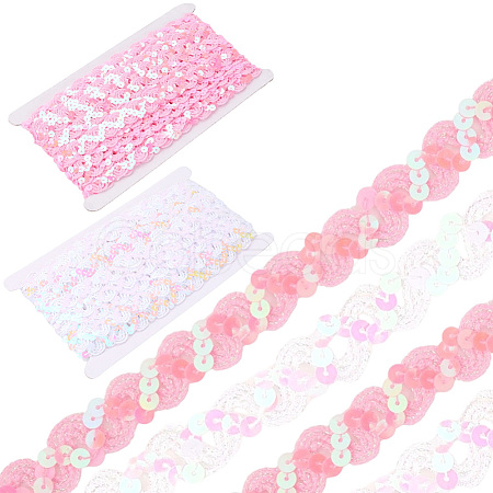 2Pcs 2 Colors Polyester Paillette Beads OCOR-CY0002-36-1