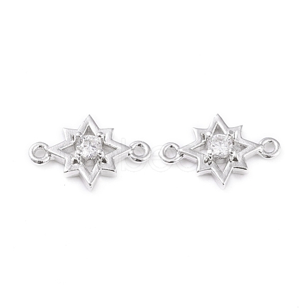 Brass Micro Pave Cubic Zirconia Links ZIRC-L097-012P-1