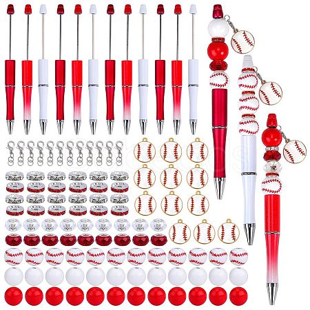 DIY Red Series Personalized Beadable Pen Sets DIY-SZ0009-91-1