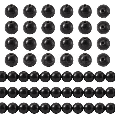 1 Strand Natural Shungite Beads Strands G-TA0003-34C-1