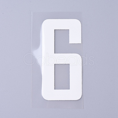 Number Iron On Transfers Applique Hot Heat Vinyl Thermal Transfers Stickers For Clothes Fabric Decoration Badge DIY-WH0148-43F-1