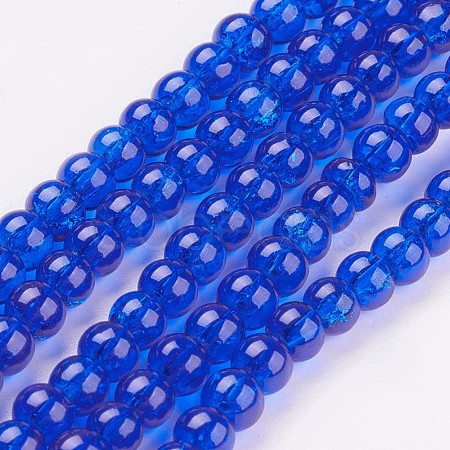 Crackle Glass Beads Strands X-CCG-Q001-4mm-14-1