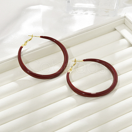 Brass Ring Hoop Earrings LS-EJEW-A121-12C-G-1