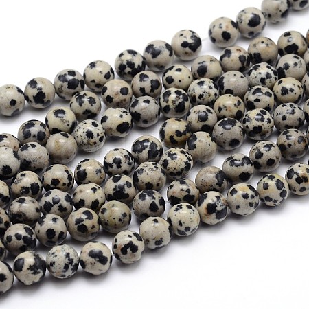 Natural Dalmatian Jasper Round Bead Strands G-J303-19-4mm-1