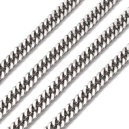 Tarnish Resistant Men's Jewelry Making 304 Stainless Steel Double Link Curb Chains CHS-A003C-1.2mm-1