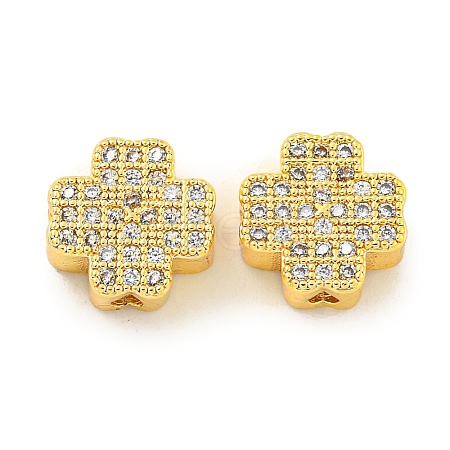 Brass Cubic Zirconia Beads KKB-L215-031G-1