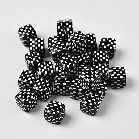 Opaque Acrylic Beads SACR-WH0008-25B-1