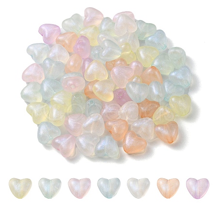 Rainbow Iridescent Plating Acrylic Beads MACR-YW0002-21-1