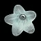 Light Cyan Frosted Transparent Acrylic Flower Beads, 17.5x12mm, Hole: 1.5mm