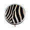 Portable Stainless Steel Pill Box, with Shell and Mirror, 3 Grids Multi-use Travel Storage Boxes, Flat Round, Zebra-Stripe, 5x1.4cm