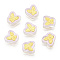 Electroplate Transparent Handmade Lampwork Beads, with Golden Plated Brass Findings, Butterfly, Clear, 11x11x4mm, Hole: 1mm