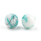 Drawbench & Baking Painted Glass Beads Strands, Round, Turquoise, 16mm, Hole: 1.5mm,  about 50pcs/strand, 31.4 inch