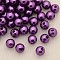 Imitation Pearl Acrylic Beads, Dyed, Round, Purple, 25x25mm, Hole: 2.2mm, about 62pcs/pound