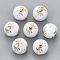 Electroplate Glass Beads, Round with Constellations Pattern, Golden Plated, Cancer, 10mm, Hole: 1.2mm