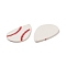 (Defective Closeout Sale; Yellowing), PU Leather Big Pendants, with Thread, Teardrop, White, 56x37x2.2mm, Hole: 1.2mm