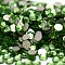 Glass Flat Back Rhinestone, Grade A, Back Plated, Faceted, Half Round, Peridot, SS4, 1.5~1.6mm, 1440pcs/bag