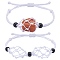 Adjustable Braided Nylon Cord Macrame Pouch Bracelet Making, with Glass Beads, White, Inner Diameter: 1-7/8~3-1/4 inch(4.7~8.4cm), 2 styles, 1pc/style, 2pcs/set