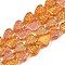 Electroplate Glass Beads Strands, AB Color, Leaf, Sandy Brown, 10x8x4mm, Hole: 0.9mm, about 65pcs/strand, 24.80 inch(63cm)