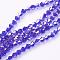 Faceted Bicone Glass Bead Strands, AB Color Plated, Blue, 4x4mm, Hole: 1mm, about 92~96pcs/strand, 13.78~14.37 inch