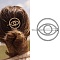 Alloy Hair Barrettes, with Iron Findings, Ponytail Holder for Women Girls, Ring with Eye, Platinum, 63x53.5x6mm