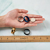 4 Colors Stainless Steel Grooved Finger Ring Settings STAS-TA0001-26E-6