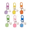 6Pcs Gradient Color Luminous Opaque Resin Pendant Decorations HJEW-JM03141-S-1