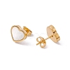 Natural Shell Heart Stud Earrings & Pendant Necklace SJEW-G080-01G-7