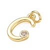 Brass Micro Pave Clear Cubic Zirconia Charms KK-D289-66G-C-2