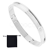 1Pc Stainless Steel Grooved Bangles STAS-UN0042-50A-P-1