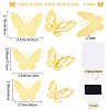3Sets 3D Butterfly PVC Mirrors Wall Stickers DIY-CN0001-86C-2