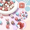 24Pcs 6 Colors Printed Opaque Acrylic Beads MACR-YW0004-77-2