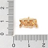 Brass Pave Clear Cubic Zirconia Spacer Bars KK-B090-02G-3