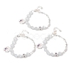 Natural Pearl & Round Cat Eye & Glass Beaded Bracelets BJEW-C068-06S-1