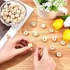 48 Pcs 12 Styles Unfinished Natural Wood European Beads WOOD-SC0001-31-3