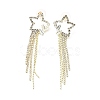 Clear Cubic Zirconia & Crystal Rhinestone Long Dangle Stud Earrings EJEW-C037-06A-LG-1