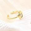 Ocean Theme Brass Micro Pave Cubic Zirconia Cuff Rings for Women RJEW-F184-17B-G-4