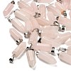 Natural Rose Quartz Pendants G-Z067-07P-09-1