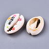 Printed Natural Cowrie Shell Beads SHEL-S266-16-2