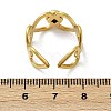 316 Stainless Steel with Natural Mixed Gemstone Cuff Rings RJEW-Z098-01G-01-5