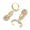 Golden Brass Dangle Leverback Earrings EJEW-L269-016G-03-2