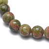 Natural Unakite Bead Stretch Bracelets BJEW-K212-A-006-3