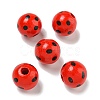 Printed Wood European Beads WOOD-G022-18J-1