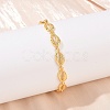 Brass Link Chain Bracelets for Women BJEW-L707-04G-01-3