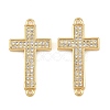 Brass Micro Pave Clear Cubic Zirconia Connector Charms CU-CBADC6C-07G-1