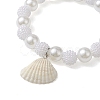 ABS Plastic Imitation Pearl Beaded Stretch Bracelet BJEW-JB10104-02-3