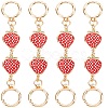 Alloy Enamel Strawberry Link Bag Straps Extender Chains FIND-WH0110-384-1