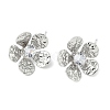 Flower Brass Micro Pave Cubic Zirconia Stud Earring Findings KK-M326-08P-1