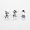 316L Stainless Steel Clear Cubic Zirconia Threadless Labret Stud WGB6B2D-02-1