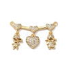 Brass Pave Cubic Zirconia Pendants KK-M287-05G-C-1