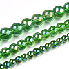 Electroplate Transparent Glass Beads Strands GLAA-T032-T6mm-AB07-4